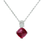 18K Sugarloaf Ruby Pendant