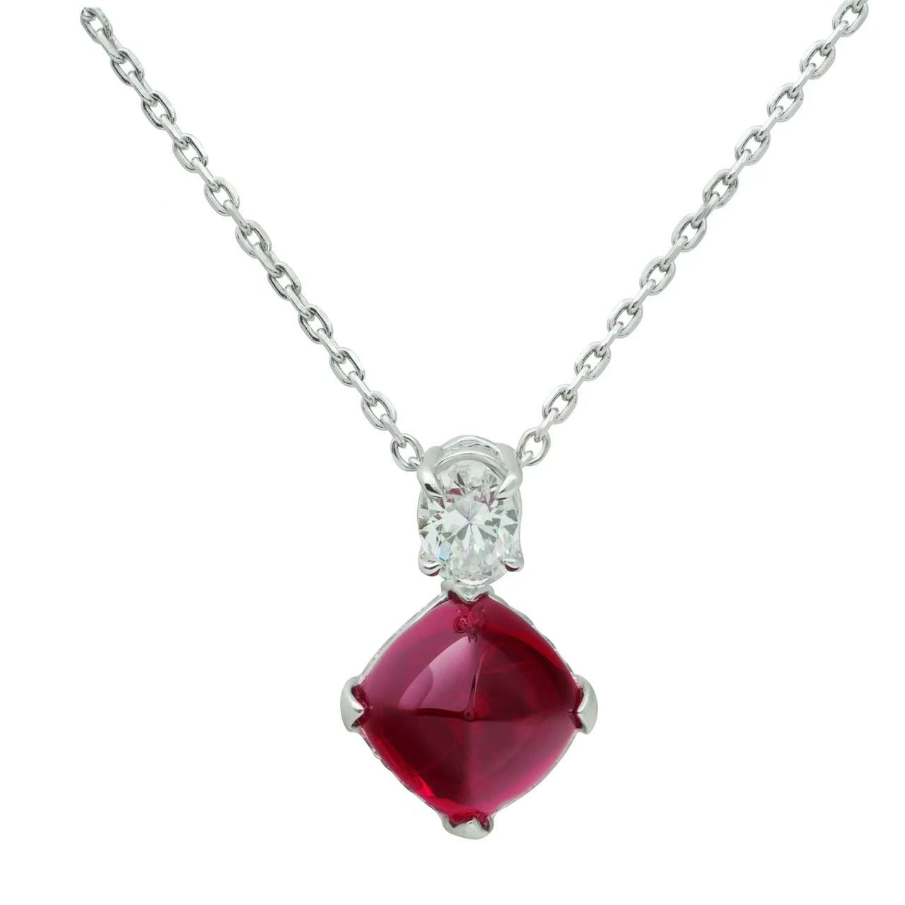 18K Sugarloaf Ruby Pendant