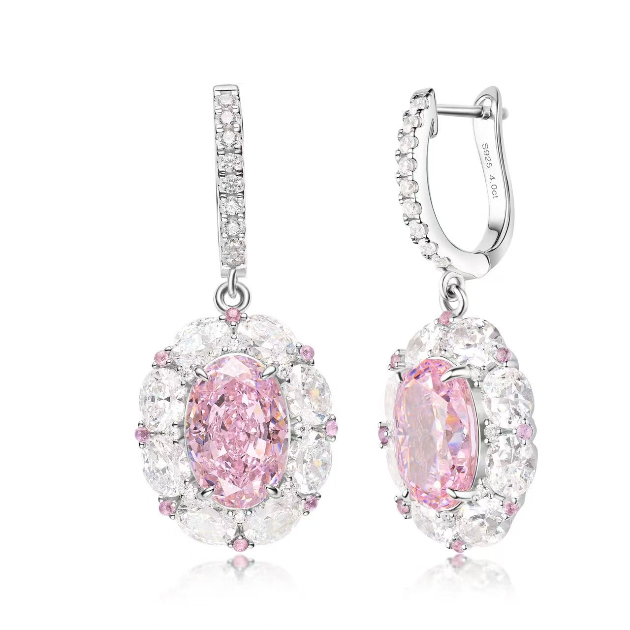 18K Pink Gemstone Stud Earrings