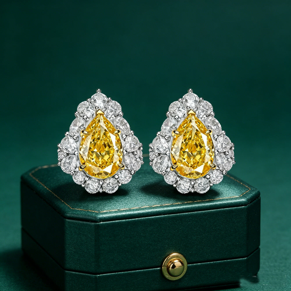 18K Yellow Sapphire Stud Earrings
