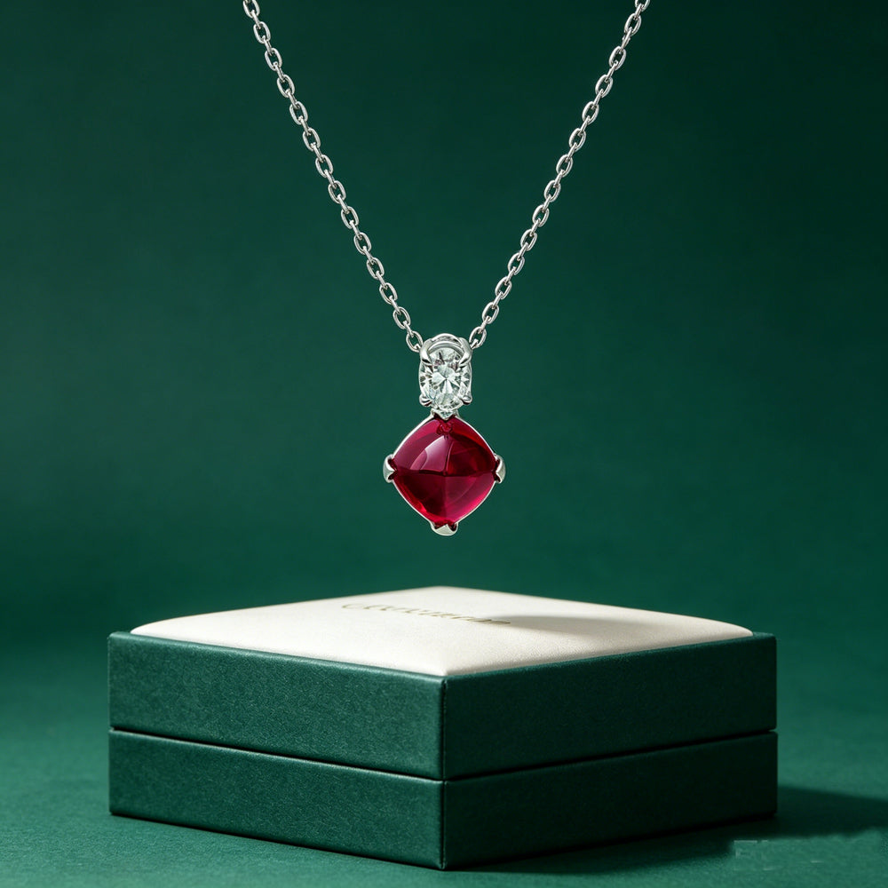 18K Sugarloaf Ruby Pendant