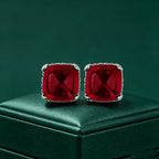 18K Sugarloaf Ruby Stud Earrings