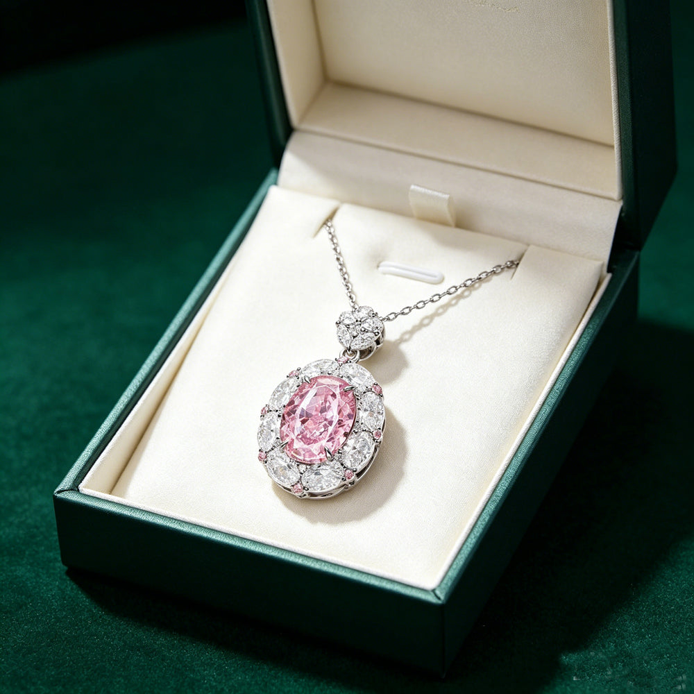 18K Pink Gemstone Pendant